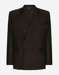 Double-breasted silk Taormina-fit jacket