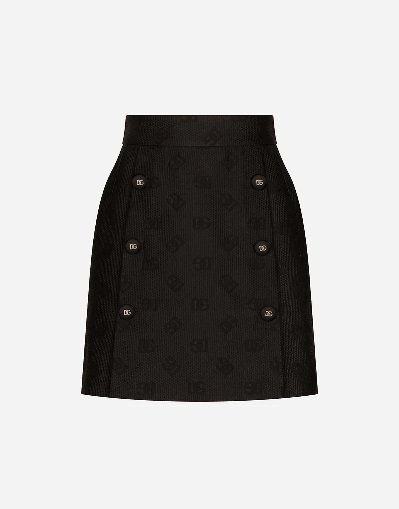 Jacquard miniskirt with all-over DG logo