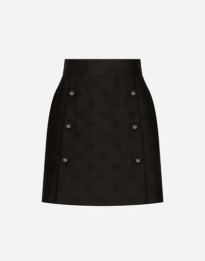 Jacquard miniskirt with all-over DG logo