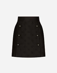 Jacquard miniskirt with all-over DG logo