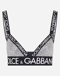 Crystal mesh triangle bra