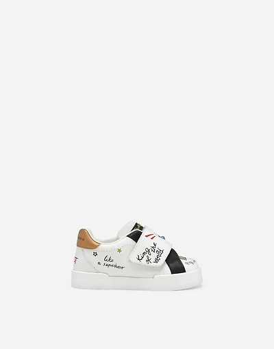Printed calfskin Portofino sneakers