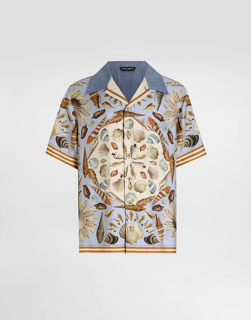 Silk and cotton denim shirt