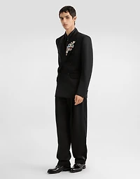 Wool gabardine trousers