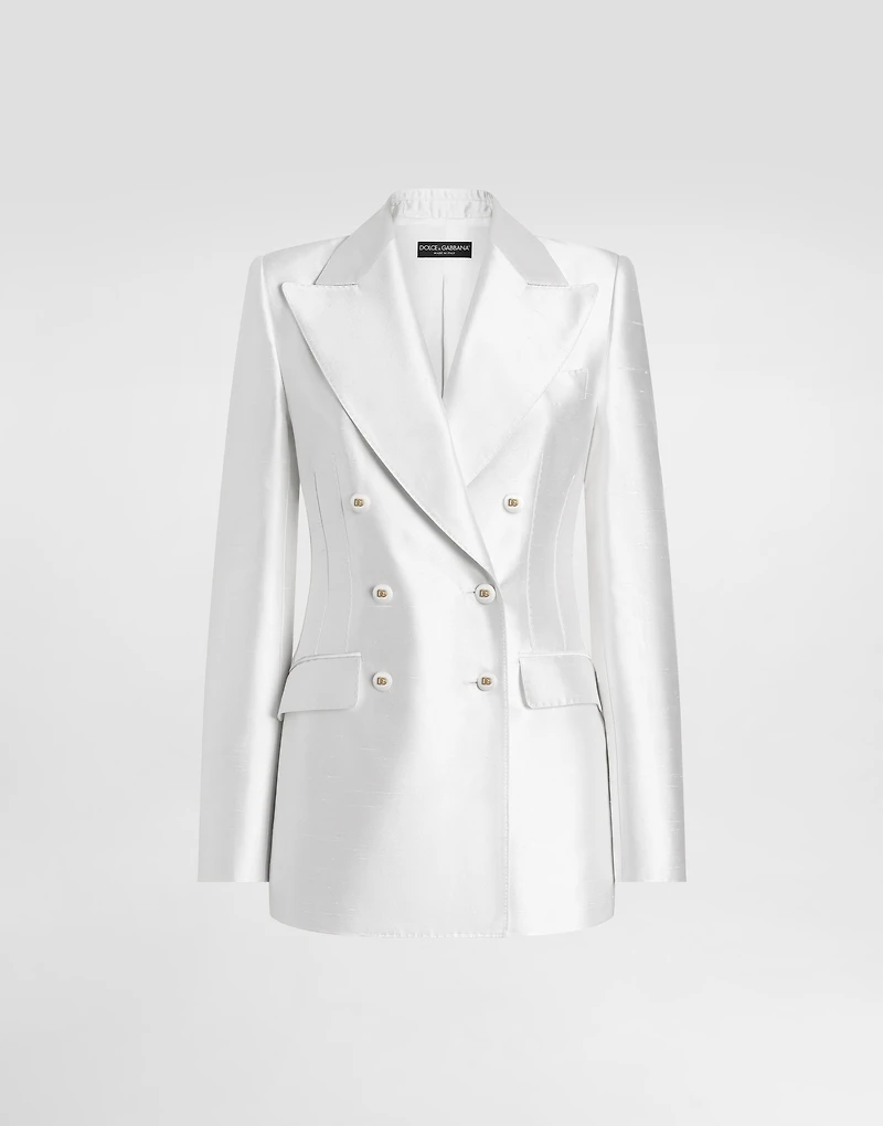 Double-breasted jacket silk