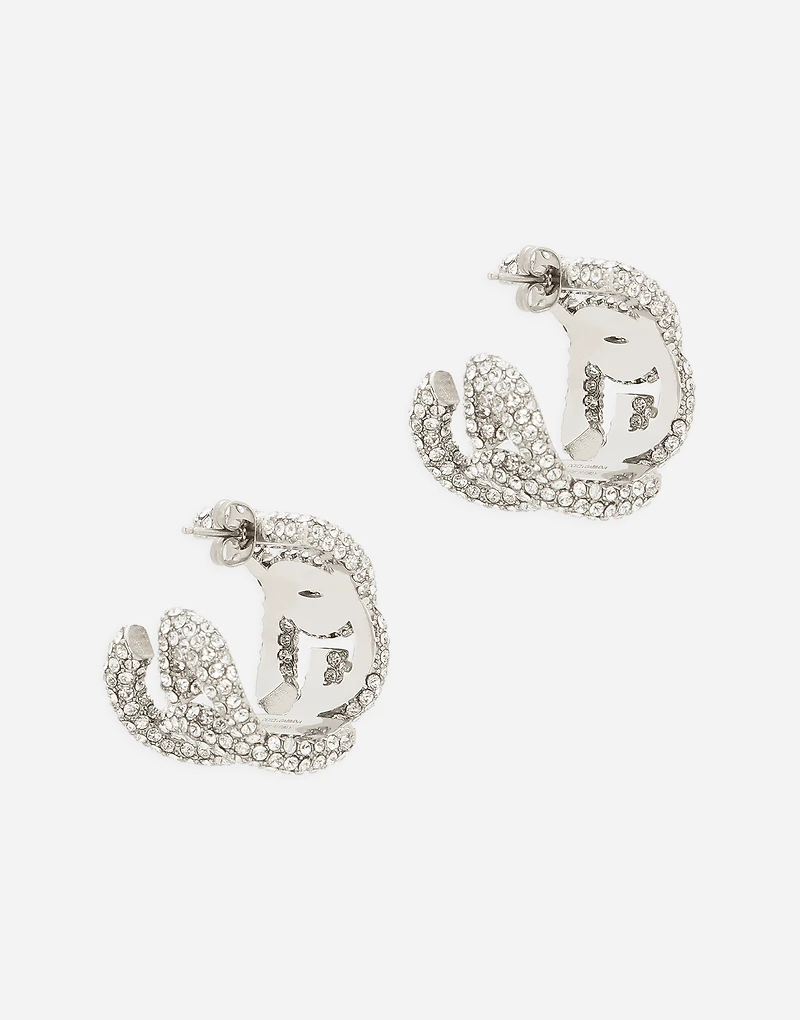 Rhinestone earrings with DG logo
