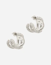 Rhinestone earrings with DG logo