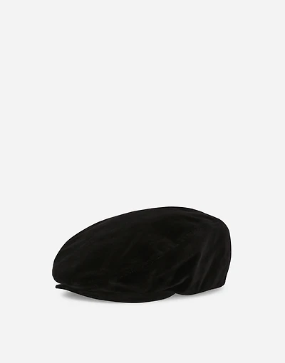 Velvet flat cap