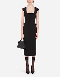 Longuette dress in cady