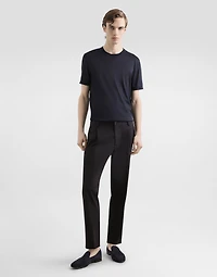 Short-sleeved silk t-shirt