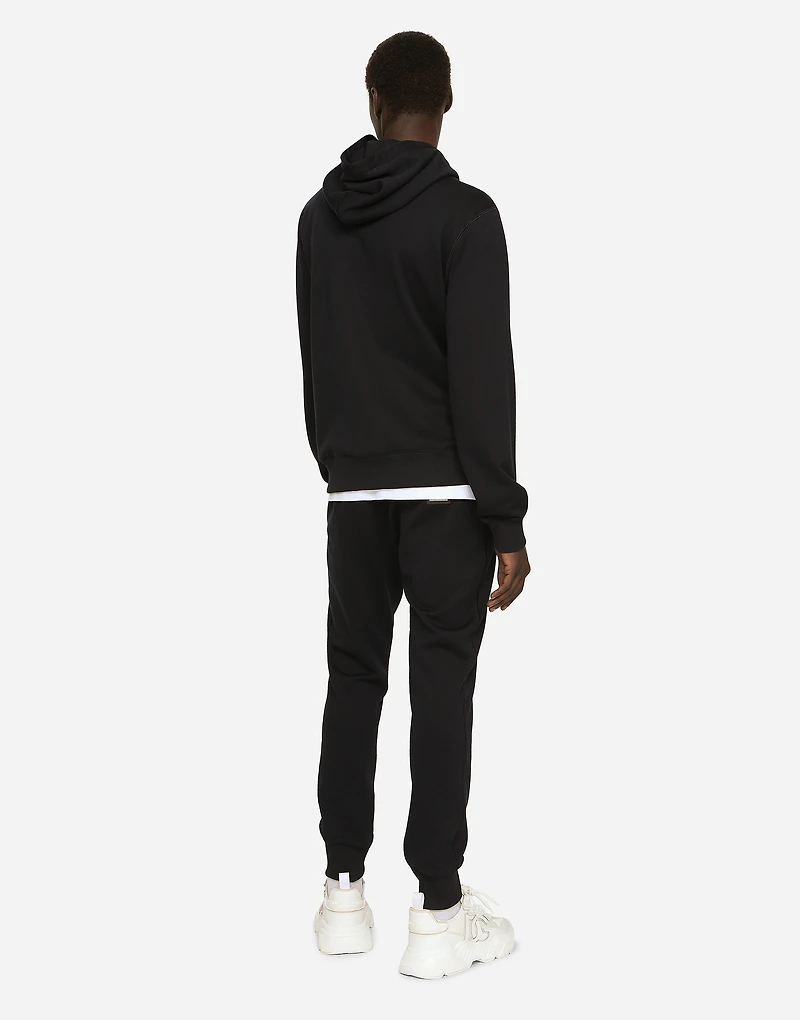 Jersey zip-up hoodie