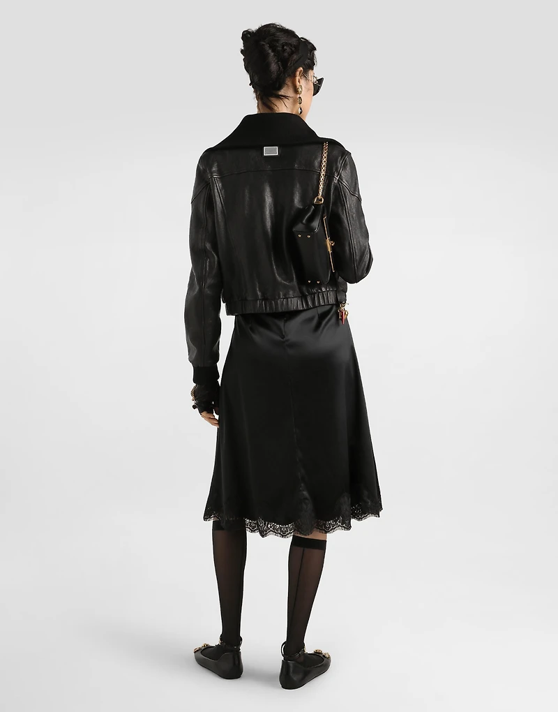 Stretch satin slip dress
