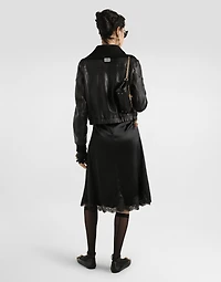 Stretch satin slip dress