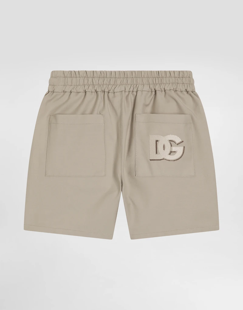 Gabardine shorts with DG logo