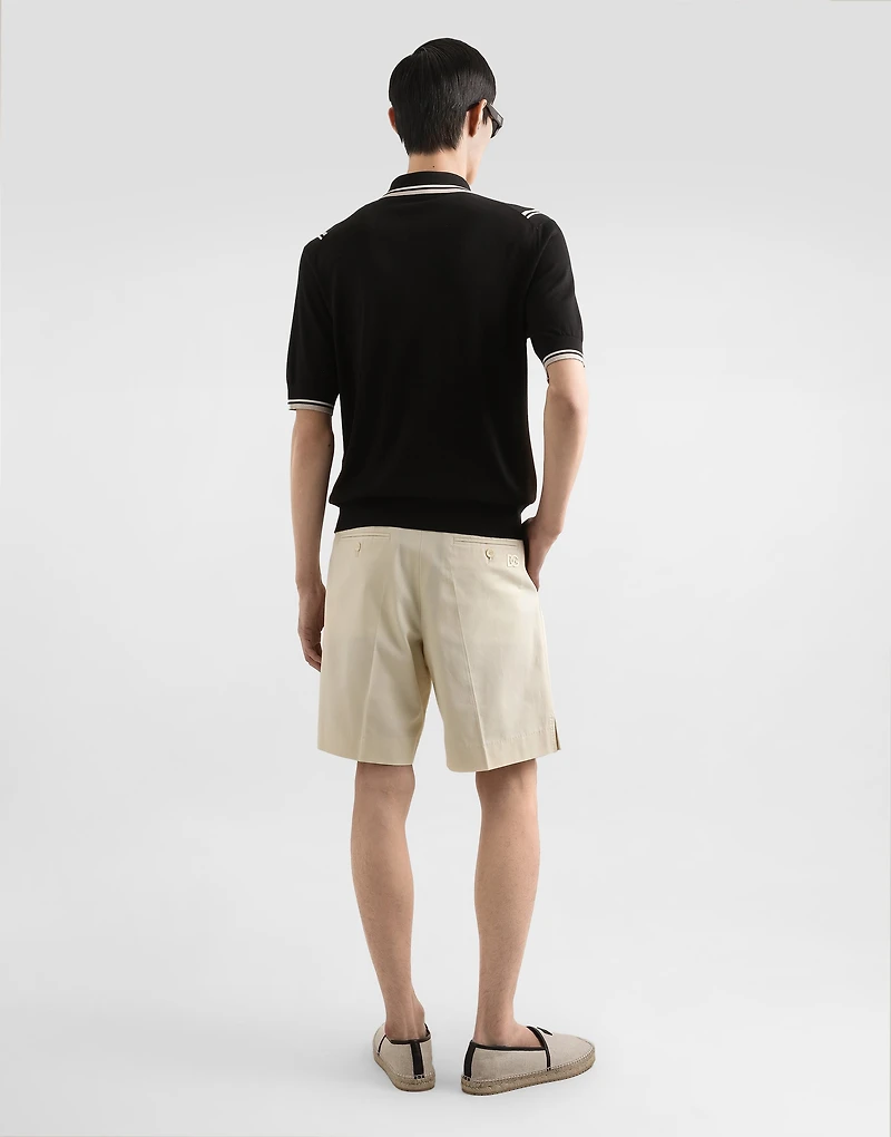 Cotton gabardine bermuda shorts