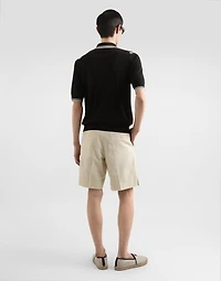 Cotton gabardine bermuda shorts