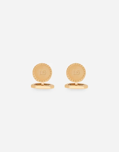 Round cufflinks with DG logo