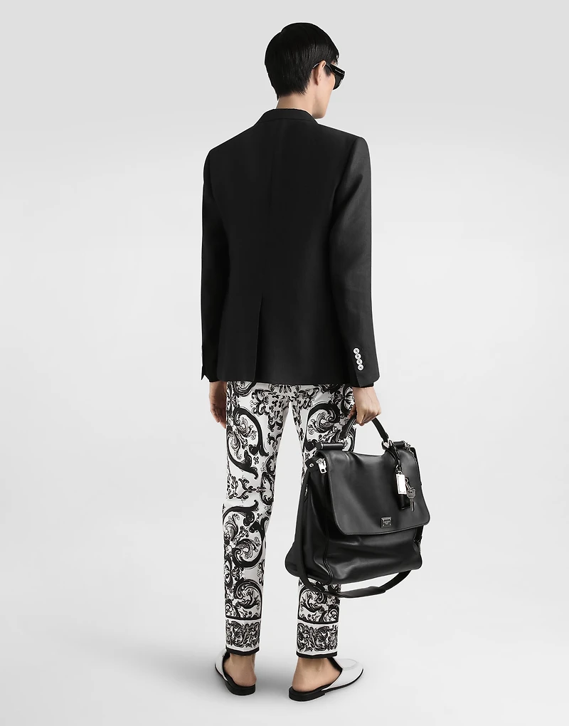 majolica-print trousers