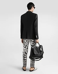 majolica-print trousers