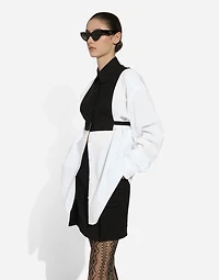 Cotton shirt with contrasting front