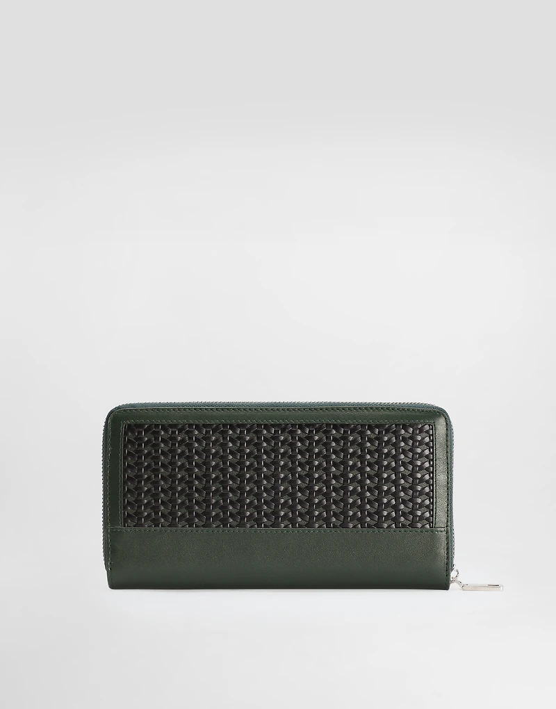 Plongé woven calfskin wallet