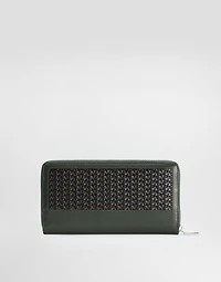 Plongé woven calfskin wallet