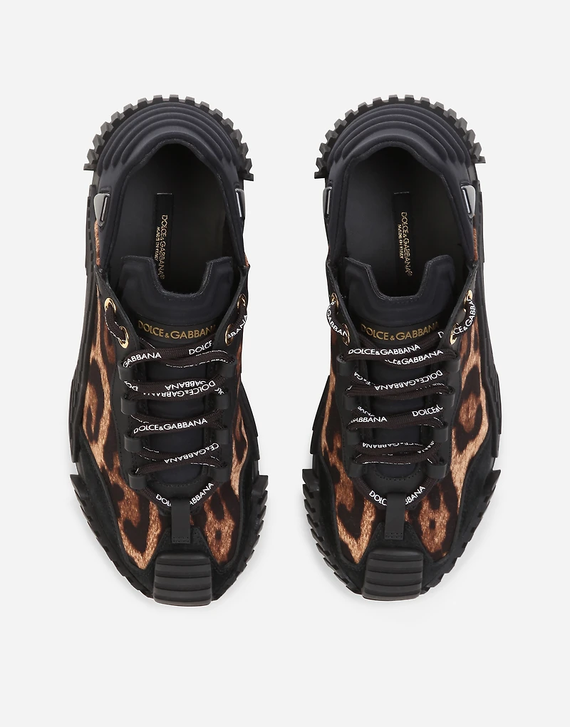 Leopard-print cotton NS1 slip-on sneakers