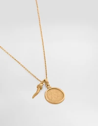 Necklace with medal and horn