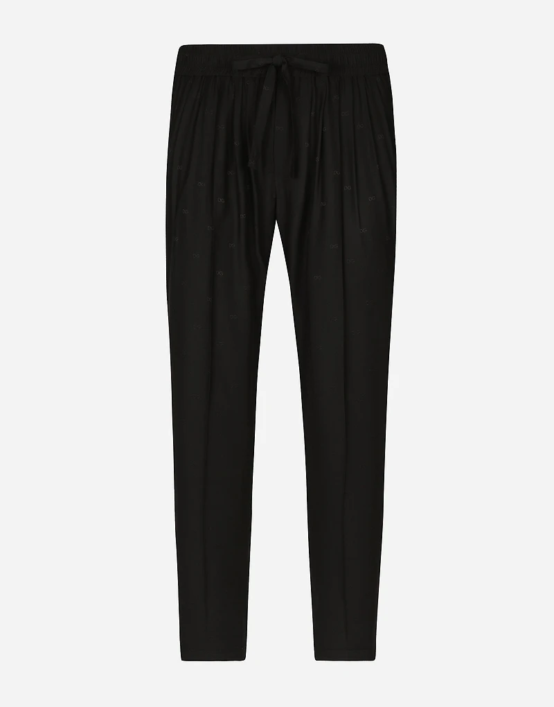 Silk crepe de chine jogging pants