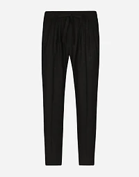 Silk crepe de chine jogging pants