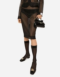 Marquisette midi pencil skirt