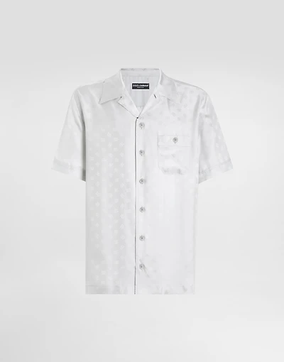 DG jacquard logo hawaii shirt