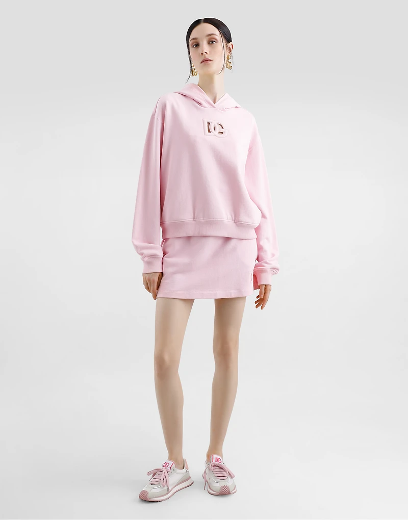 Jersey hoodie with raised DG embroidery