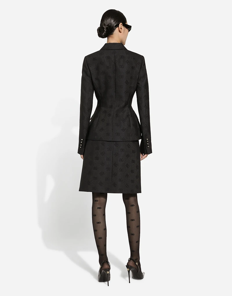 Quilted jacquard midi skirt with DG logo