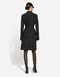 Quilted jacquard midi skirt with DG logo
