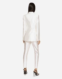 Double-breasted shantung Turlington blazer