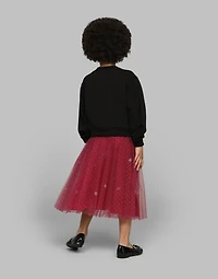 Glittery-print tulle skirt
