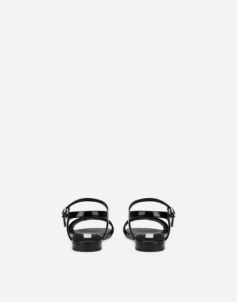 Patent leather sandals with DG logo