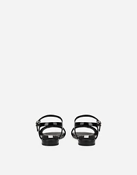 Patent leather sandals with DG logo