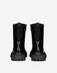 Patent leather ankle boots