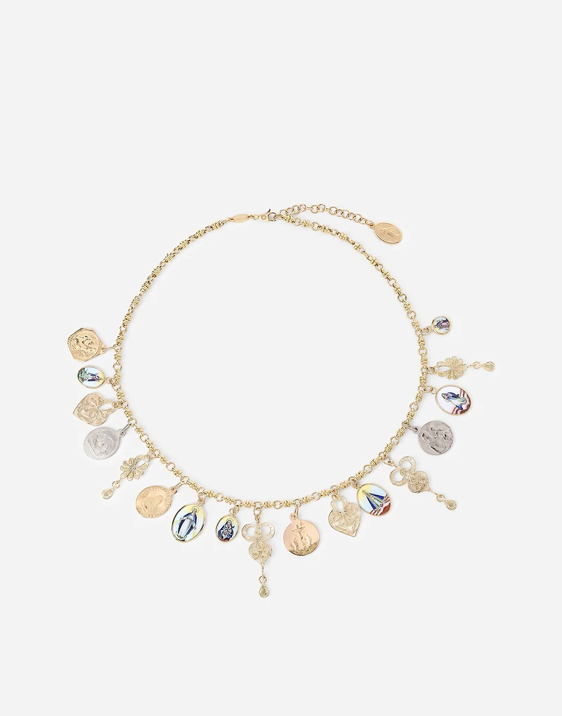 Sicily Necklace
18-carat yellow and white gold and ancient ceramic miniatures