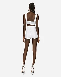 High-waisted shaper panties jacquard and satin