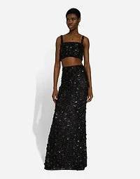 Bralette top with sequin embroidery