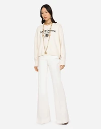 Cashmere sweater with flocked DG logo