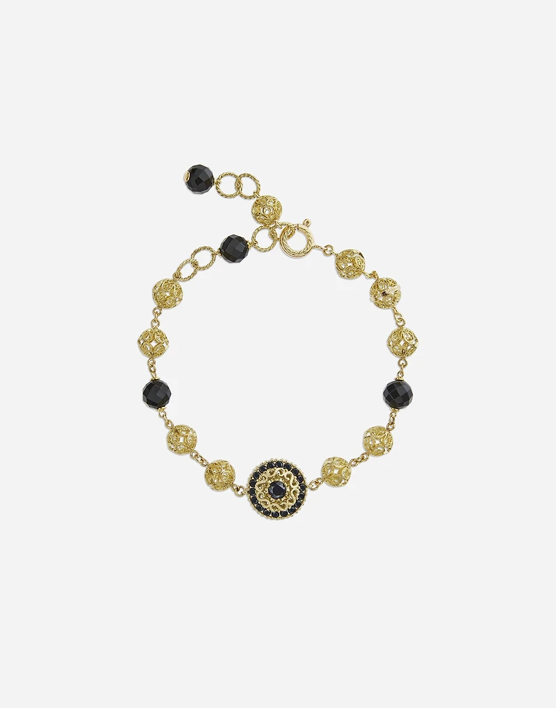  Sicily Bracelet 18-carat yellow gold, black jades and black sapphires