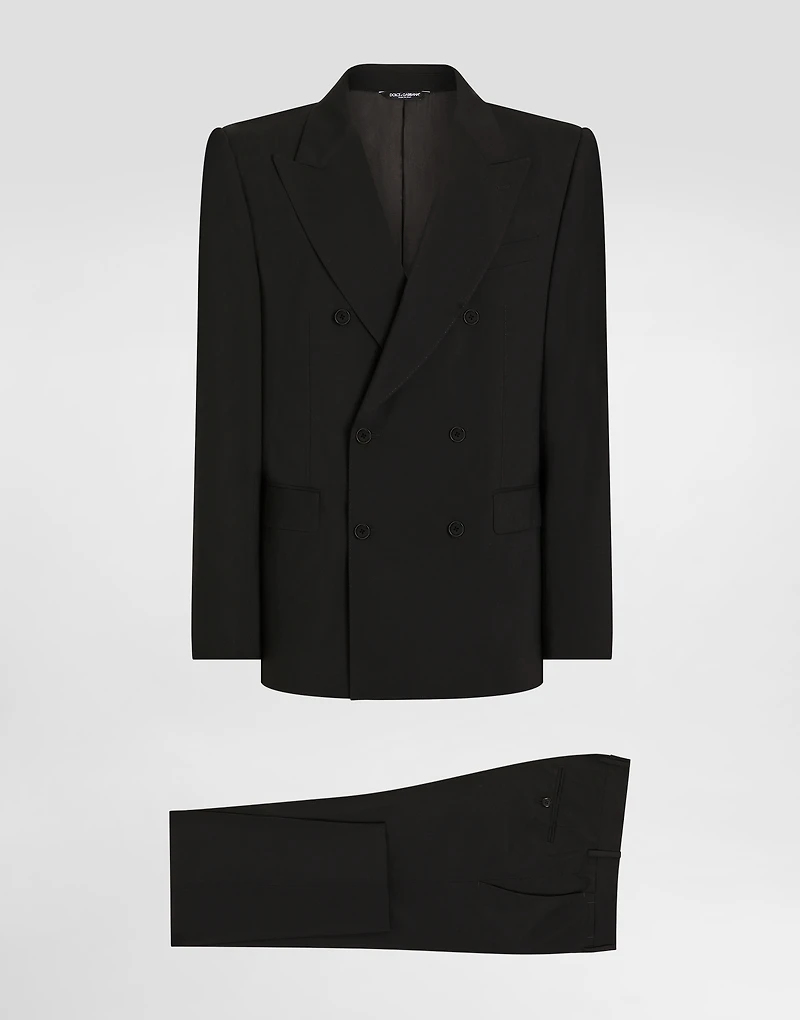 Double-breasted stretch wool Sicilia-fit suit