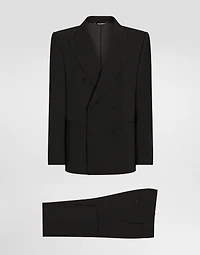 Double-breasted stretch wool Sicilia-fit suit