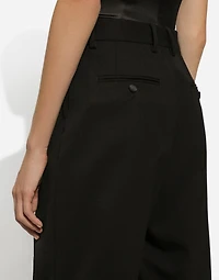 Wool gabardine shorts