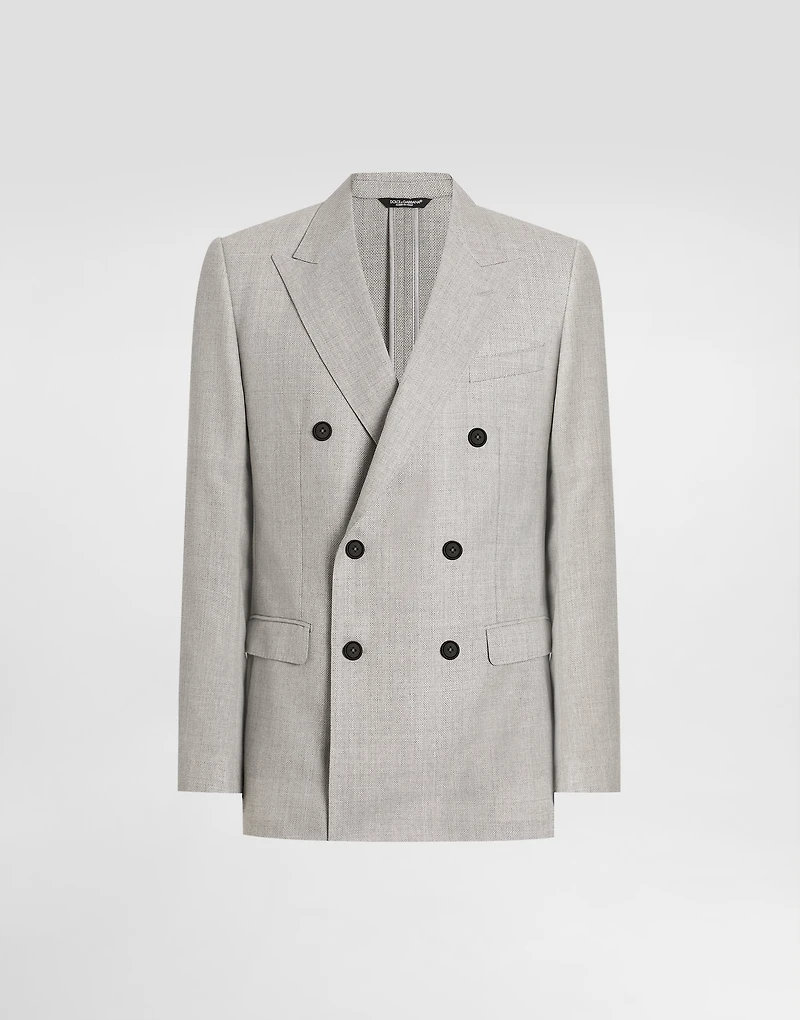 Double-breasted taormina wool jacket