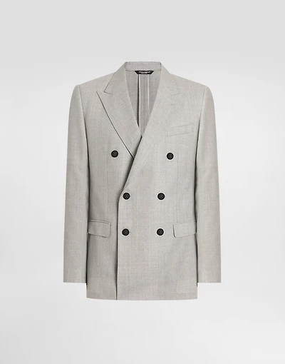 Double-breasted taormina wool jacket